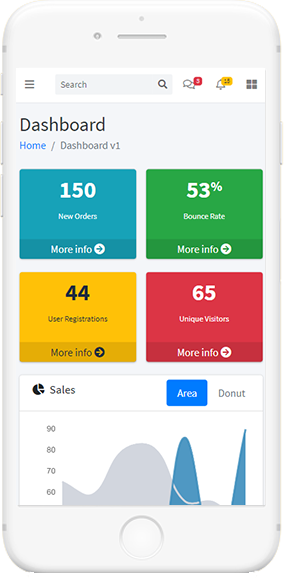Mobile View for Flask AdminLTE PRO - Premium Starter enhanced with Dynamic Tables, Charts, OAuth, Docker support and CI/CD Scripts for Render