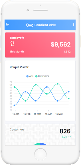 Mobile View for Gradient Able Django - Open-Source Django Starter