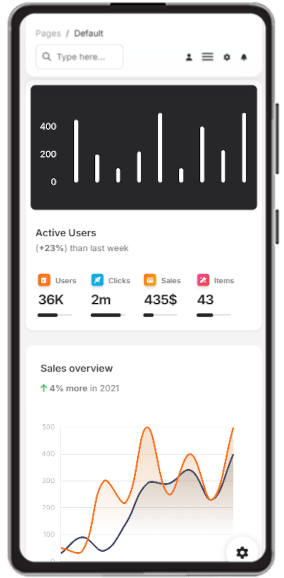 Mobile View for Flask Soft Dashboard PRO - Premium Starter enhanced with OAuth, Extended profiles and Docker Support.